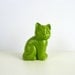 Pistachio Green Cat Ornament Vintage Recycled Statement Home Décor Colour Accent OOAK
