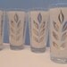 Set of Four Mid Century Modern Frosted/Metallic Botanical Tumblers