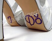 I Do Shoe Stickers - PURPLE & Clear ENGAGEMENT RING Shoe Decal - Rhinestone I Do Wedding Shoe Stickers for your Bridal Shoes
