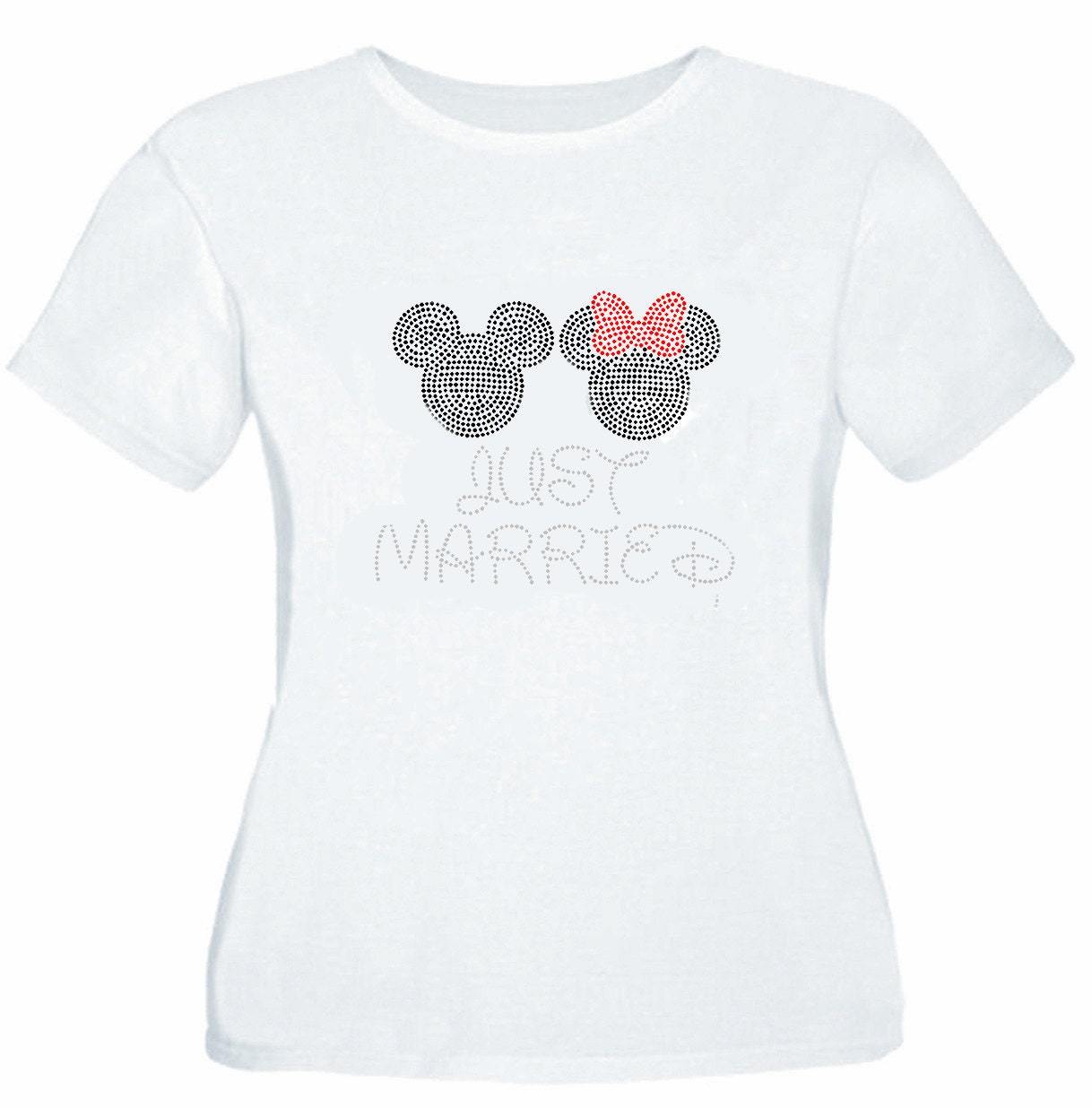Mickey and Minnie Just Married Top- Rhinestone Disney Bridal Tank Top