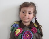 Princess Crochet Flower Collar, Neckwarmer, Flower Scarf - Baby, Toddlers, Child