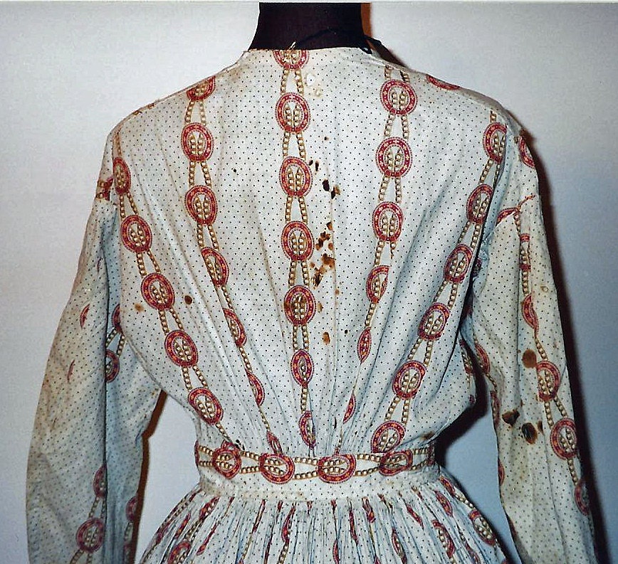 1850-60s Cream Cotton Work Dress