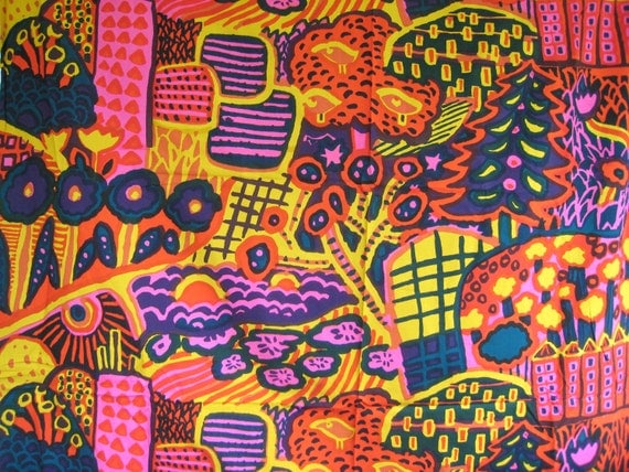 RESERVED Rare Vintage 1972 Marimekko "Eve" Fabric from Finland designed by Katsuji Wakisaka