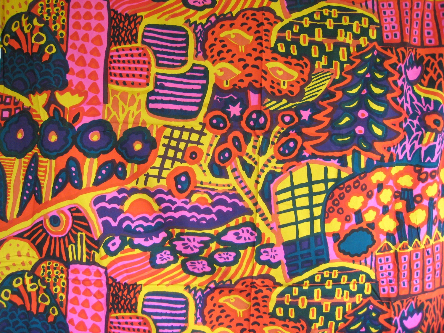 RESERVED Rare Vintage 1972 Marimekko "Eve" Fabric from Finland designed by Katsuji Wakisaka