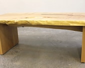 Wood Coffee Table or bench - Modern design and eco friendly Salvaged Maple Slab SALE SALE
