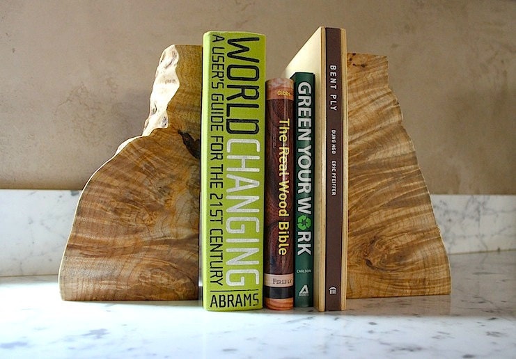 Organic Bookends - Locally Salvaged Eco Maple Bookends