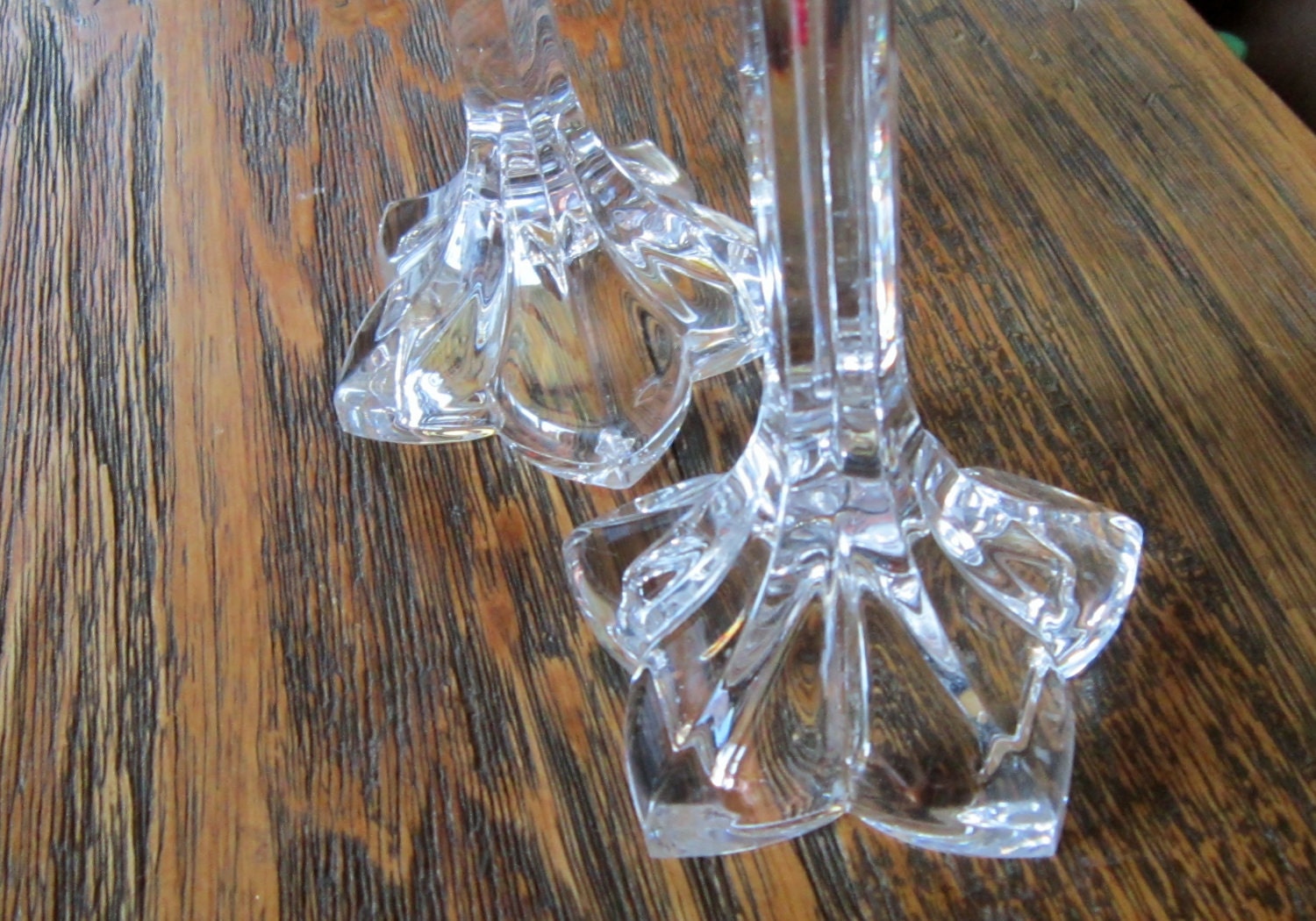 Crystal Candle Holders Cut Glass 9 inch tall Dual Use
