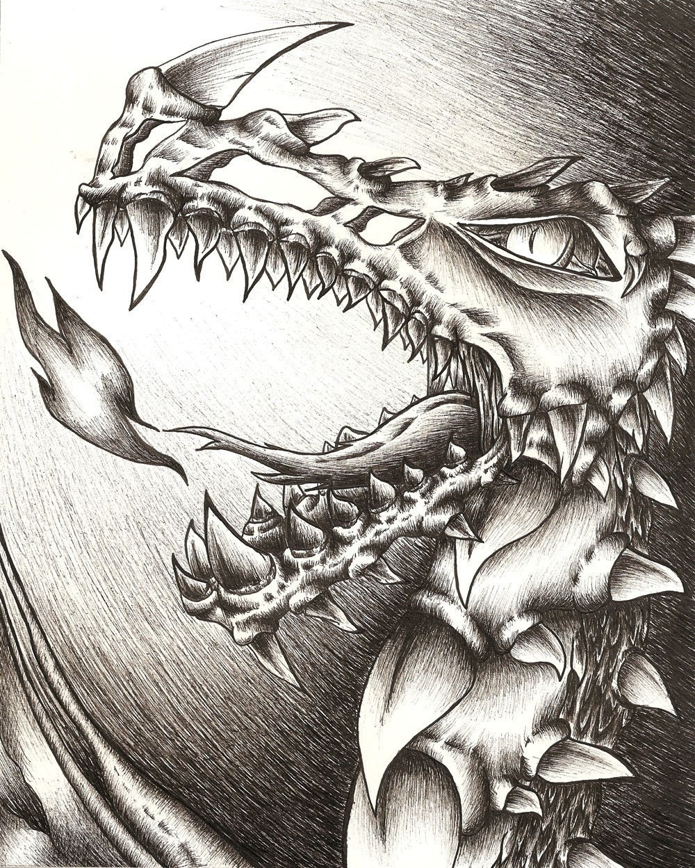 Skull Dragon 8x10 Print
