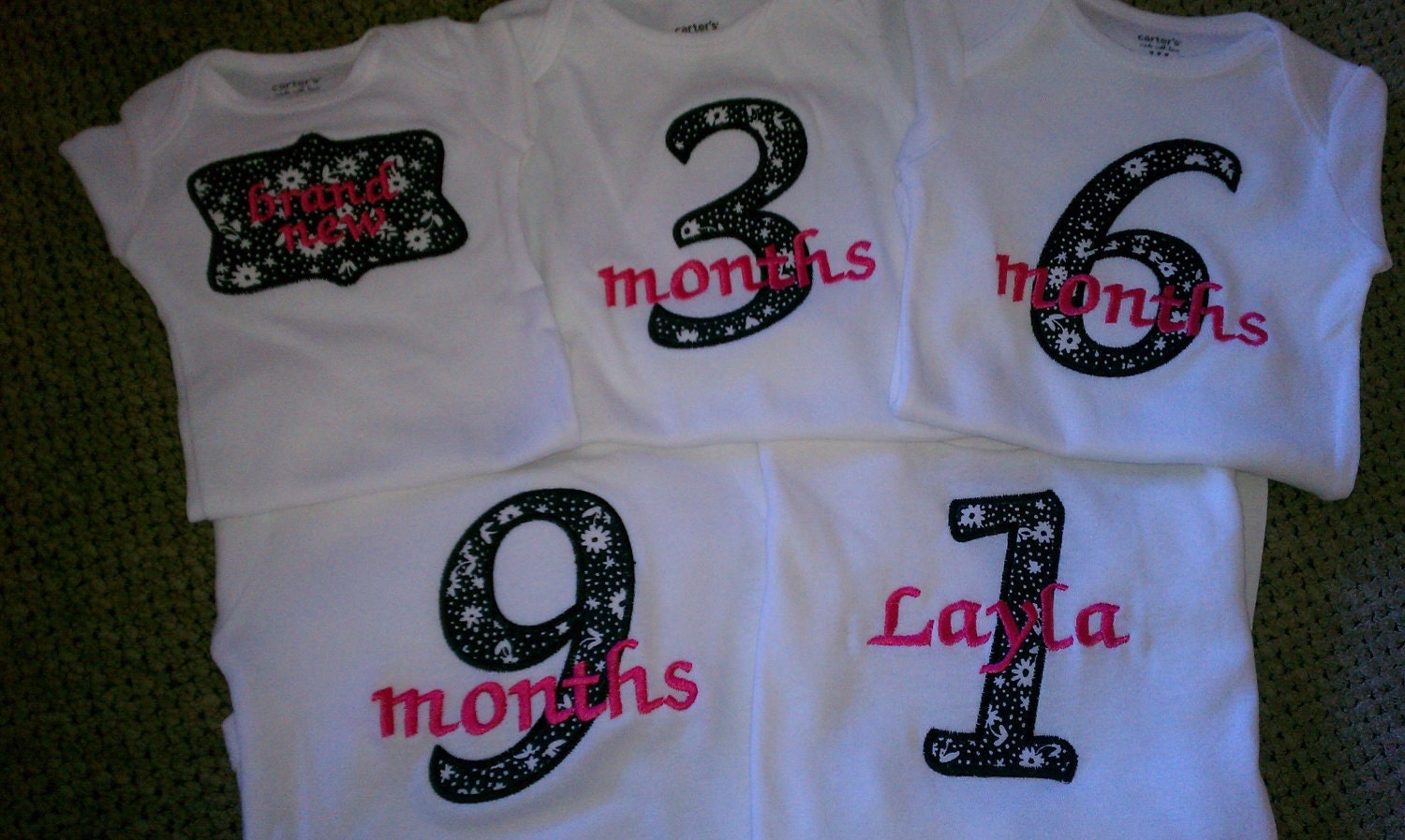 Applique Milestone Onesie Set