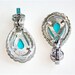 Earrings, Trendy, Fashion, Classic Vintage, Clip on Drop Blue, AVON Vintage 70s, Door Knocker Earrings, Faux Turquoise in Silver Tone