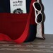 British postcards prints, large ,usefull messenger bag/london messenger bag/dark blue red beige messenger bag/ready to ship
