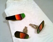 Vinyl Record Cuff Link and Tie Clip set, Decca Records