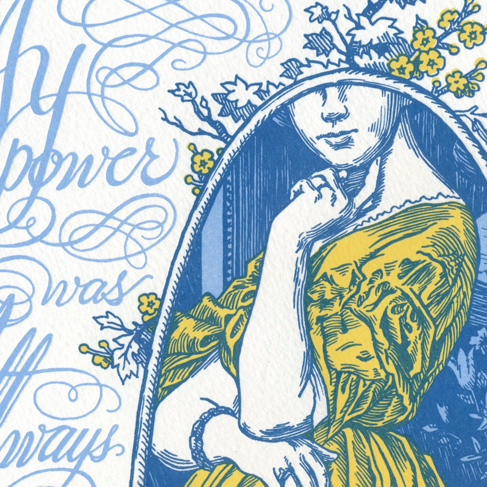 SOAPBOX original Dead Feminists letterpress poster featuring hand-lettered typography