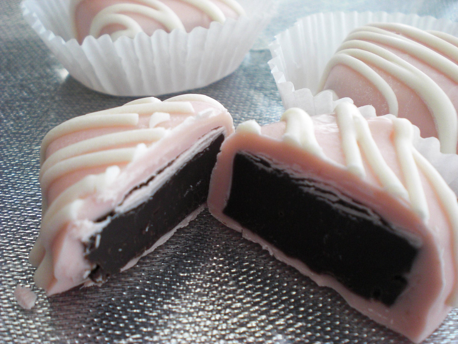 Pretty in Pink Dark Chocolate Cherry Truffles