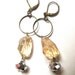 Soft Yellow Citrine and Sparkle Glass Dangles
