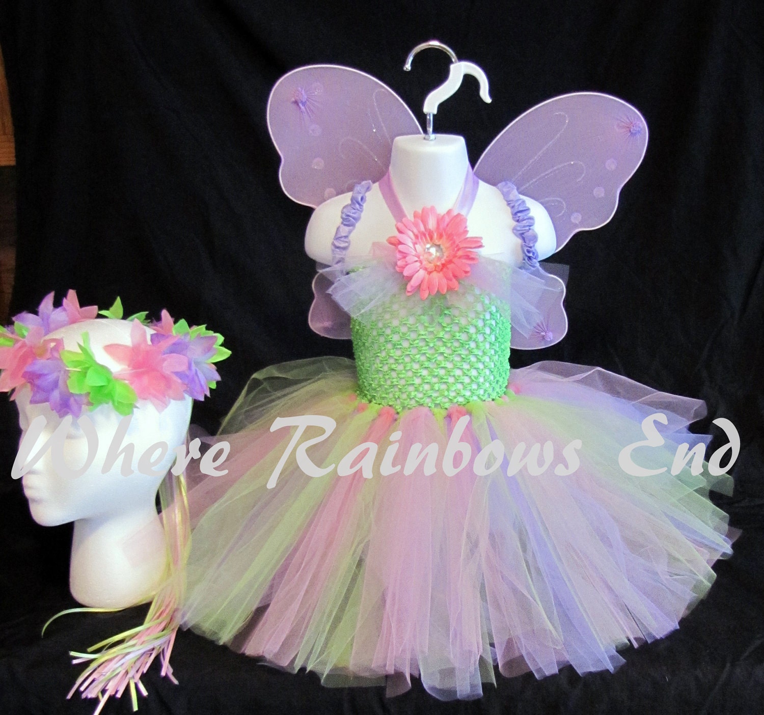 Tinkerbell inspired Tutu set sizes 9-12m, 12-18m.