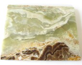 Onyx Coldstone Cheeseboard Serving Tray Green Onyx with brown clouds