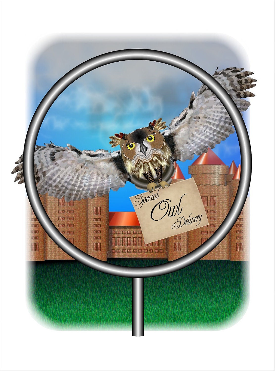 Pop up Owl Birthday Card, Flying owl with Happy Birthday message