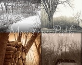 Photo Note Cards, Winter, Snow, Landscape, Set of 4, 'Old Man Winter'