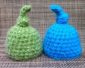 Twin Boy Hats, Photo Prop, Twin Girl Hats, Newborn Beanies, Infant Hats, Knotted hats, Gnome Hats.