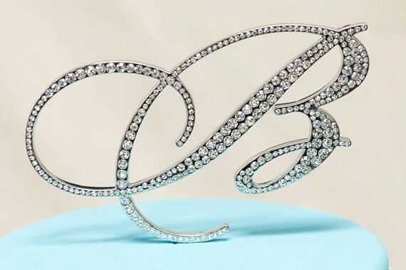 Cake Topper Letter "B" with Rhinetone or Ornament