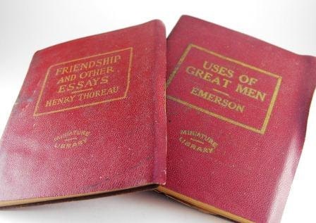 Rare Books Little Leather Library Redcroft Edition Miniatures Two Titles Emerson Thoreau
