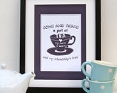 A4 Tea Quote Print - Blue