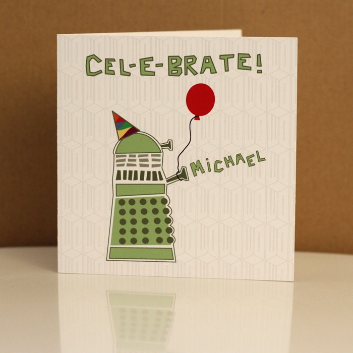 Personalised Doctor Who Dalek Birthday Card Dr Who