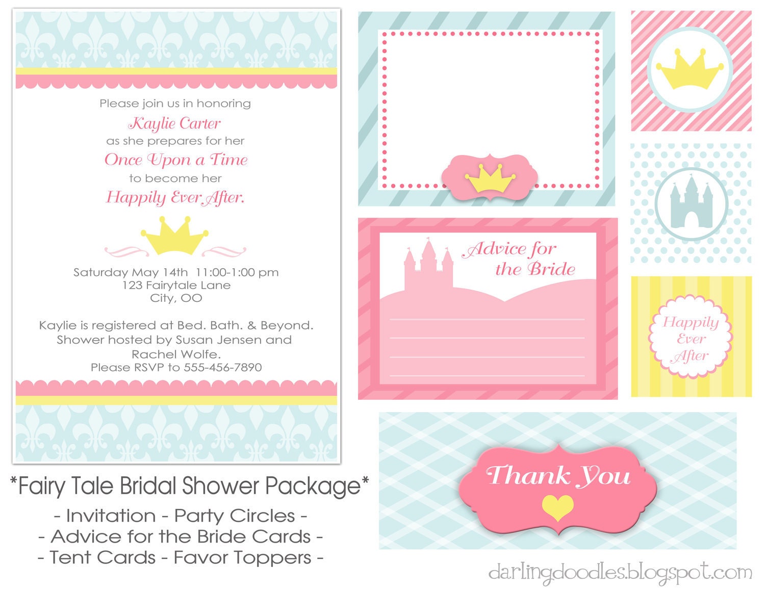 Printable Fairy Tale Bridal Shower Package
