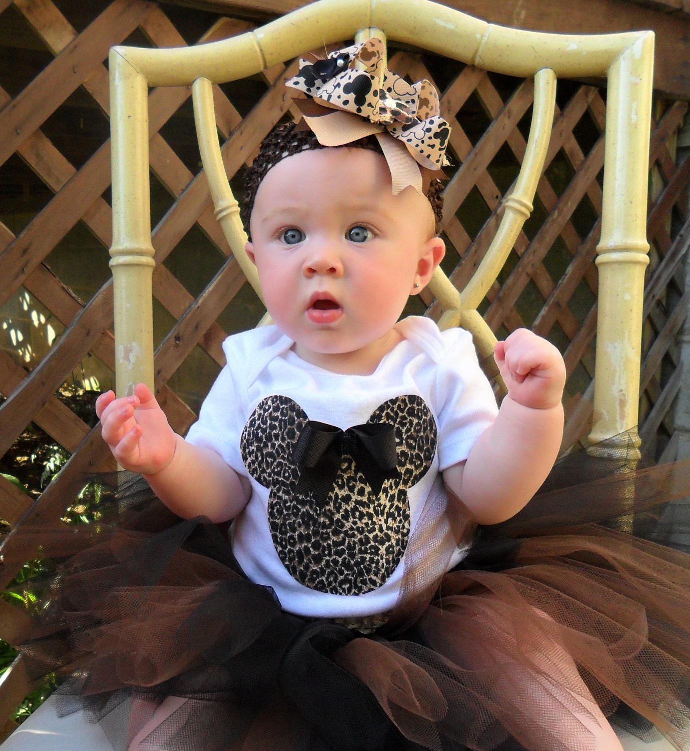 Cheetah Print Minnie mouse Tutu Set