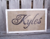 Personalized Painted Burlap Frame