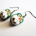 Porcelain Owl Earrings, Dangle Owl Earrings, Beaded Owl Earrings, Brass Owl Earrings, Cute Miniature Owl Jewelry Earrings, Light Blue Owls