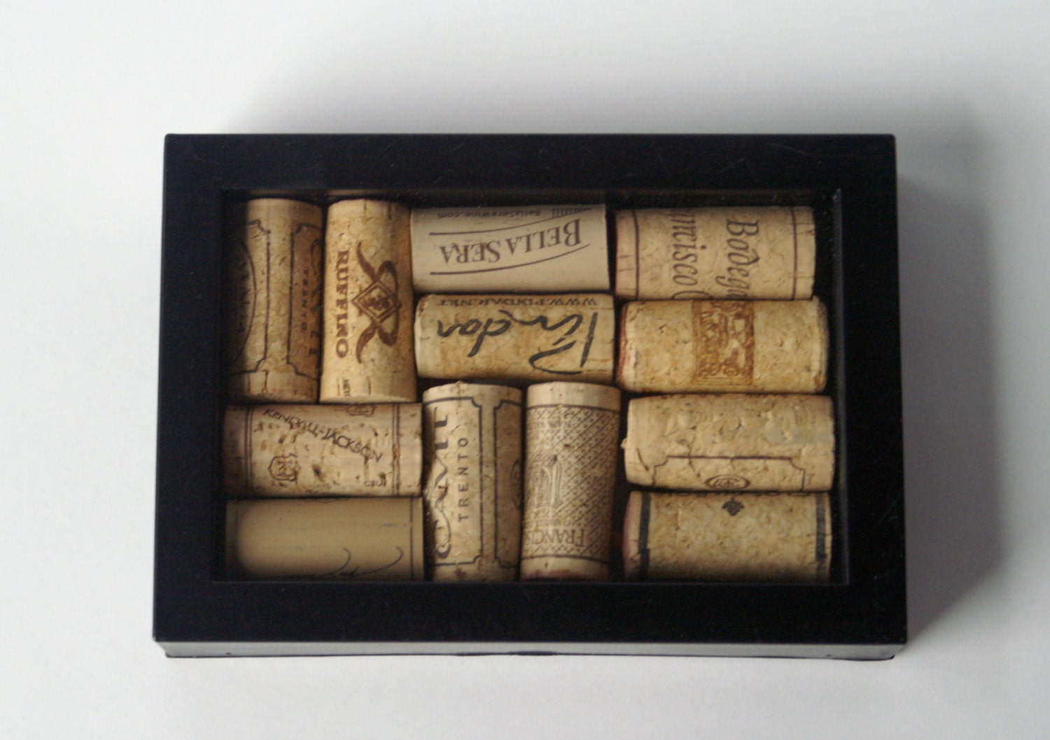Re-cycled Wine Corks in Black Shadowbox