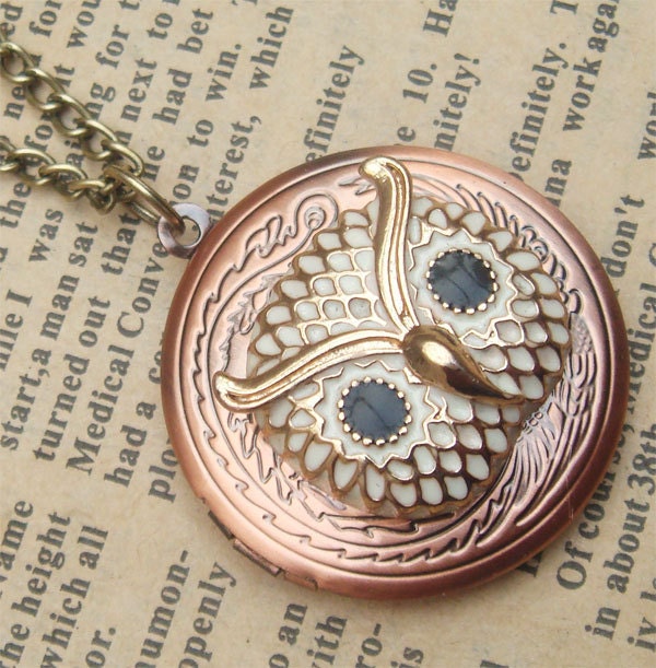 Steampunk Owl (51703) Locket Necklace Vintage Style Original Design