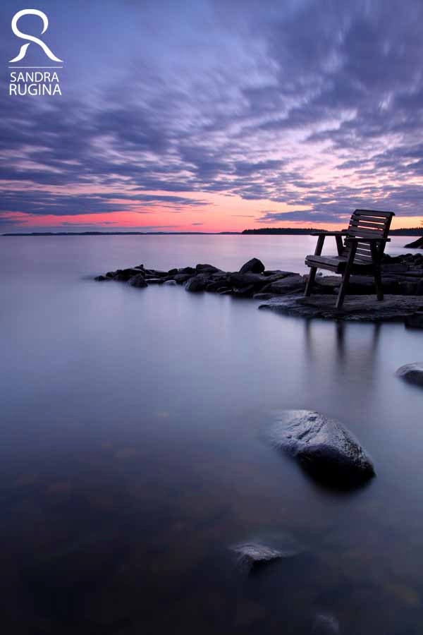 Photo print of a beautiful sunset near a lake in Finland, print to frame for your wall