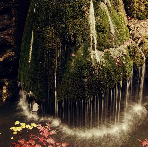 Beautiful unique waterfall in a forest, surreal nature photography, 8x10-12in high quality print, waterfall, Romania
