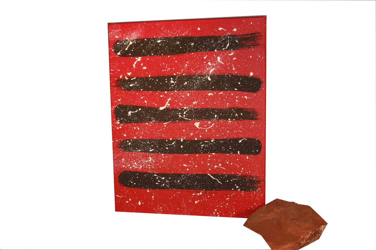 Original Abstract Painting Red and Black