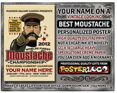 YOUR NAME on a Worlds Best Moustache poster Personalized gift - 12"x18" digital print