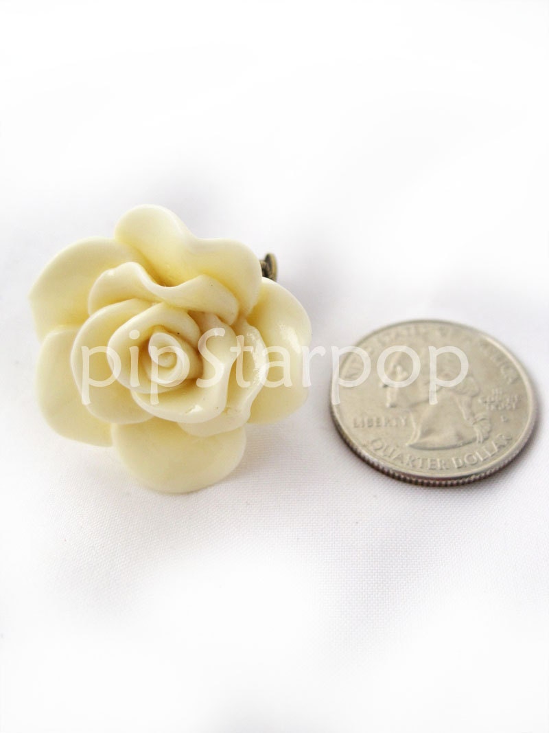 Ivory Rose Filigree Ring - Adjustable Brass Filigree Ring - Romantic Neo Victorian Jewelry (Boutique Quality)