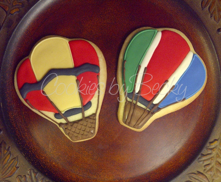 Custom hot air balloon cookies