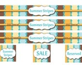 Summer Stripes Etsy Shop Banners, avatars, full shop set