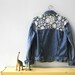calvin klein crocheted lace denim jacket