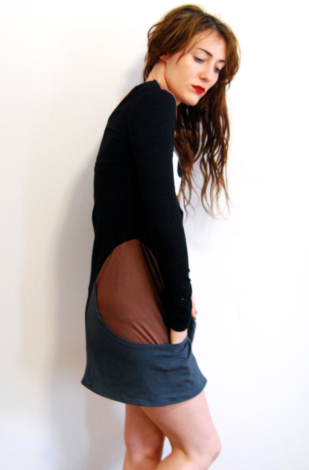 SALE - Big EYE Owl Pocket Dress - last one