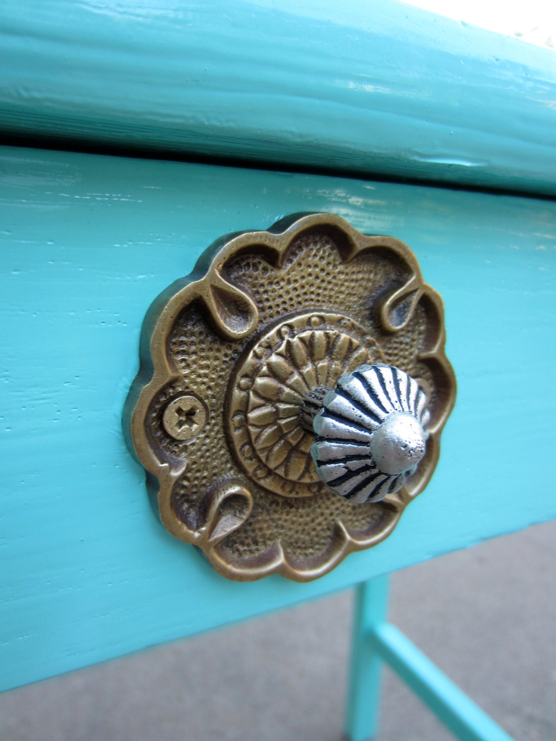 Aqua Side Table, Desk or Vanity