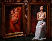 Art, Frida Kahlo, Nude selfportrait, mature Portrait, woman, room decor, under 20, greeting cards,Portrait, Surreal, Photography Print,