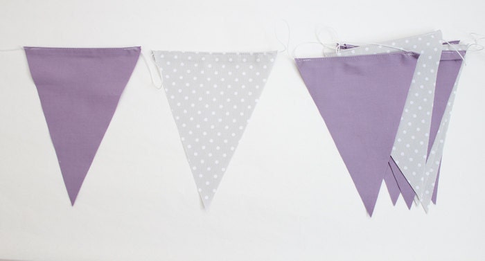 Grey dots and purple garland