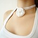 Two piece Crochet ring whit pearl, bracelet, necklace, unique design, white ring.