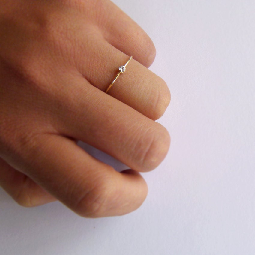 Diamond Engagement Ring - Diamond Gold Ring - 14k Solid Gold