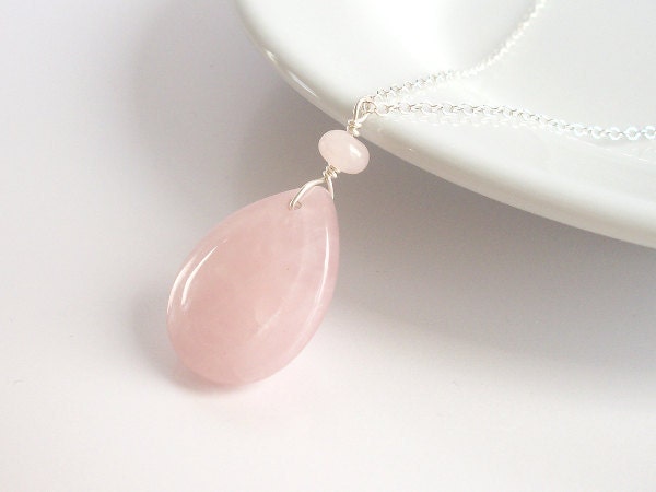 Rose Quartz Pendant in Sterling Silver
