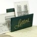 Letter Holder Mail Holder Mid Century Green Gold